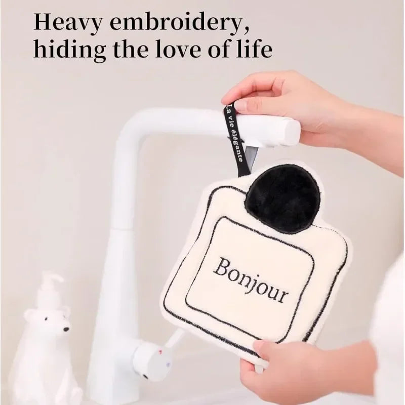 Hand Towel Soft and Skin-friendly Face Towel Hanging Double-layer Thickened Speed Dry Absorbent Hand Cloth for Kitchen Bathroom