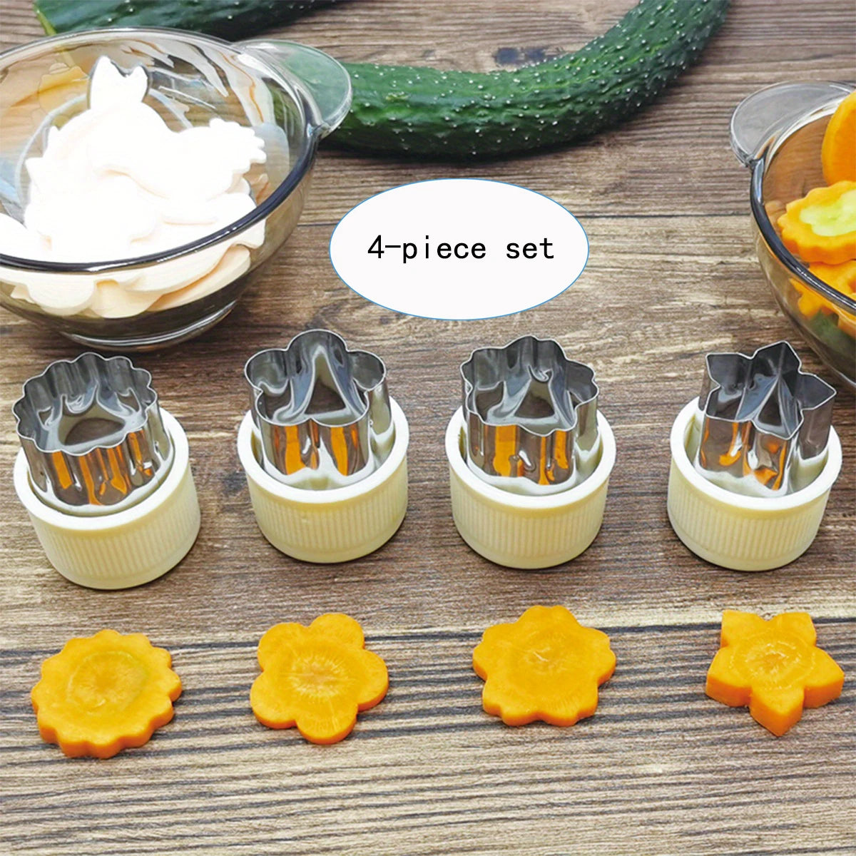 4/5/10/14 Piece Stainless Steel Vegetable and Fruit Shaping Cutting Mold, Fruit Salad Making Cutter, Vegetable and Fruit Embossi