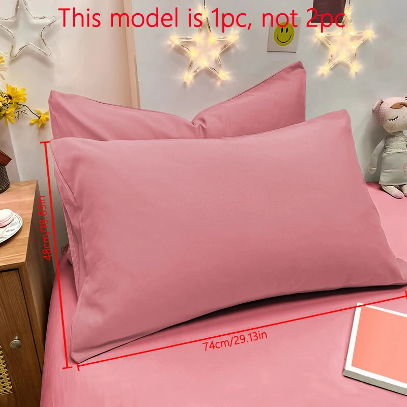 1 Piece Of Matte Solid Color Pillowcase, Bedroom Pocket Sealed Soft Pillowcase, Bedding