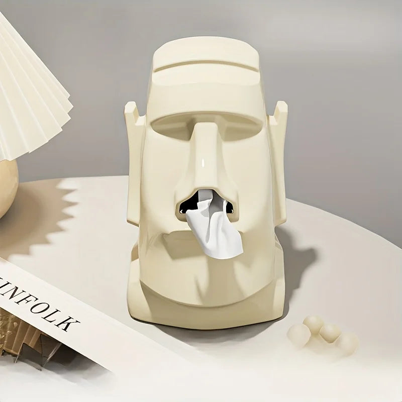 Household Tissue Box Creative Stone Figure Paper Towel Box Living Room Bedroom Table Decorative Simple Modern Style