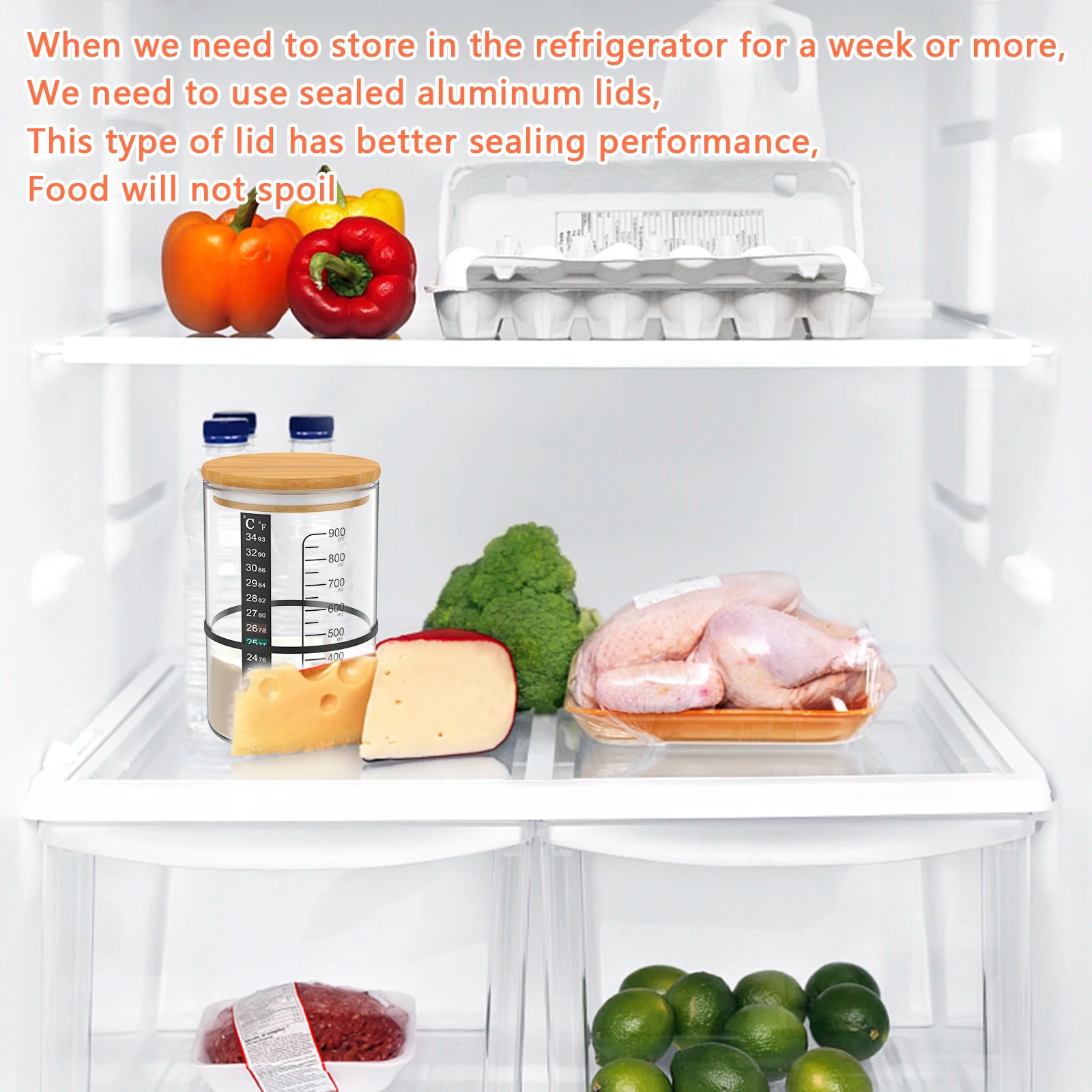 Sourdough Fermentation Jar 900ml Sourdough Starter Container Clear Glass Jar Sourdough Baking Supplies Wide Mouth with Lid