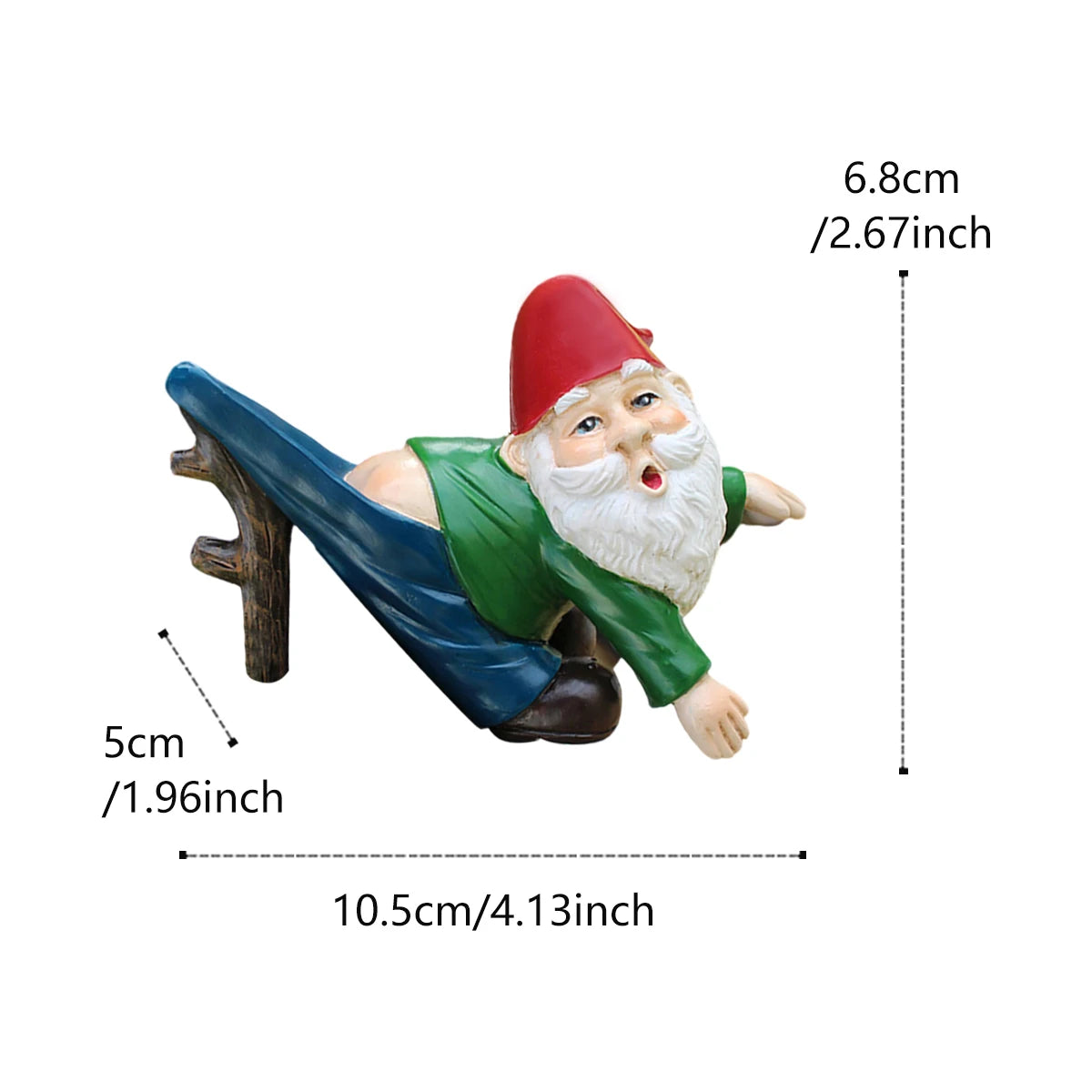 1pcs funny dwarves, dwarves with pants hanging branches, fun flowerpot pendants, resin crafts
