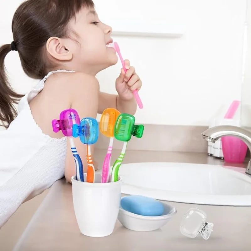 10/4/2PCS Travel Toothbrush Head Covers Toothbrush Protector Cap Brush Pod Case Protective Portable Plastic Clip for Household