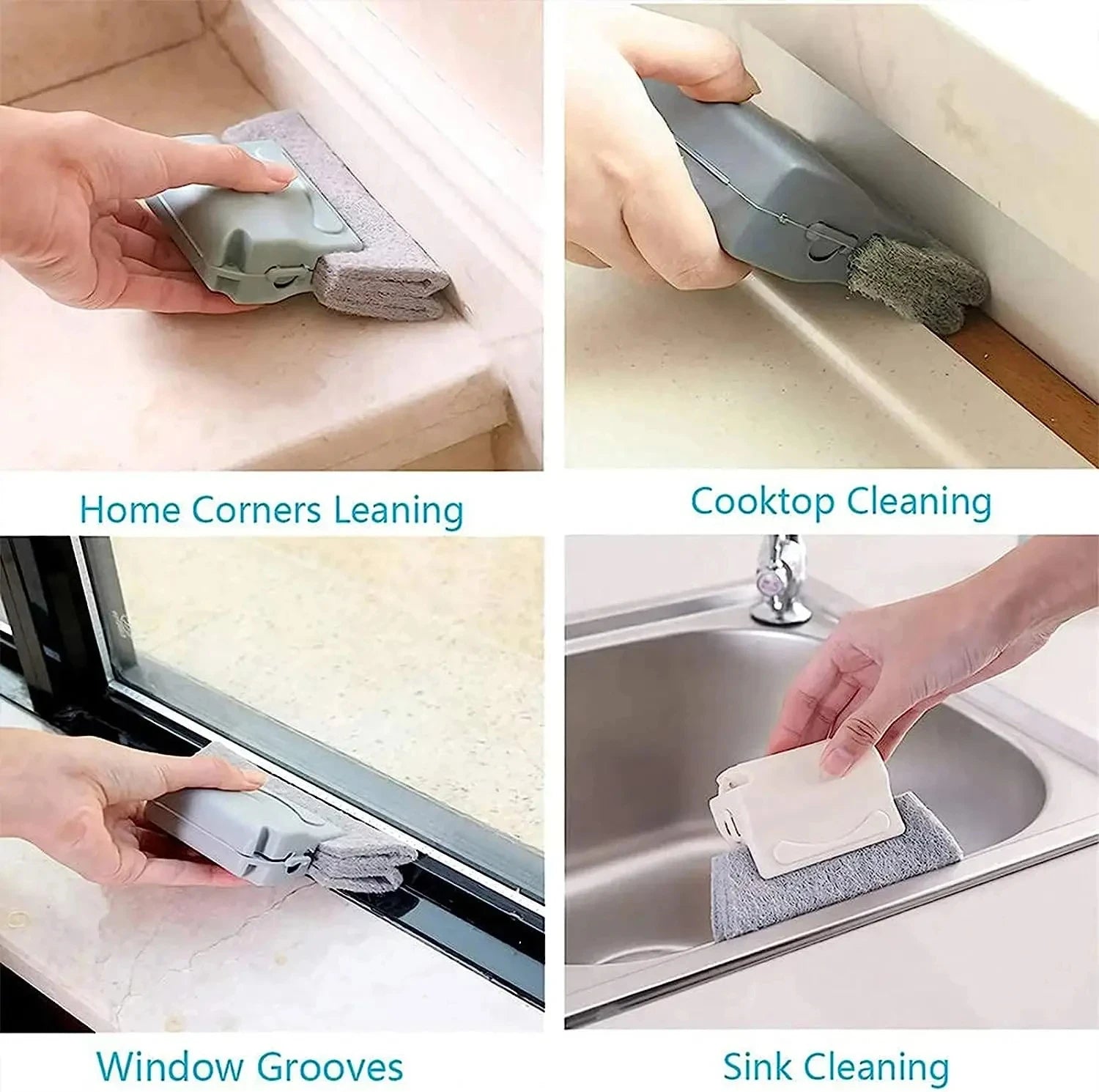 Window Track Cleaner Window Groove Cleaning Brush Tools Set for Door Groove Sliding Door Track Crevice Household Clean Tool