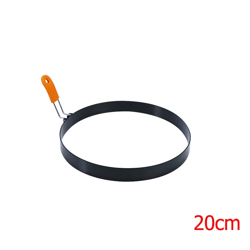 LMETJMA Egg Rings Pancake Mold Set Set Stainless Steel Fried Egg Ring Griddle Pancake Shapers with Silicone Handle JT195