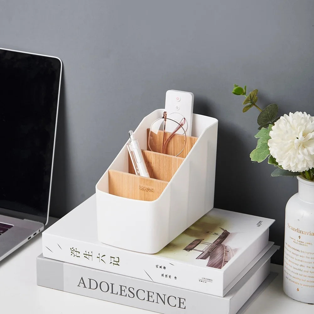 Remote Control Organizer TV Remote Holder For Table Multipurpose Desktop Storage Box Bedroom Living Room Organizer