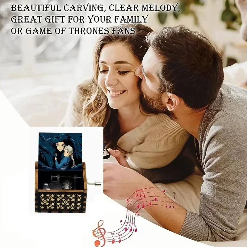 Music Box Anime Theme Music Merry Go Round of Life Wooden Hand Cranked Musical Box New Year Birthday  Mother's Day Gift