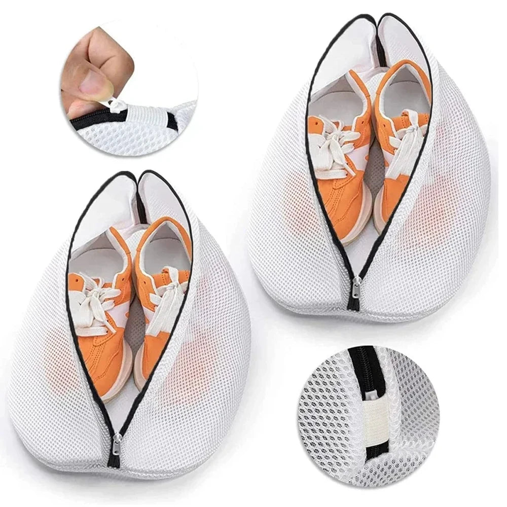 1PC Thickened shoe washing bag Anti-deformation shoe washing cover Polyester Cleaning bag Mesh bag Filter bag