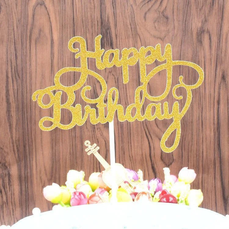 10pcs Gold Black Silver Happy Birthday Cake Topper Decoration DIY Acrylic Letter Kids Birthday Party Supplies