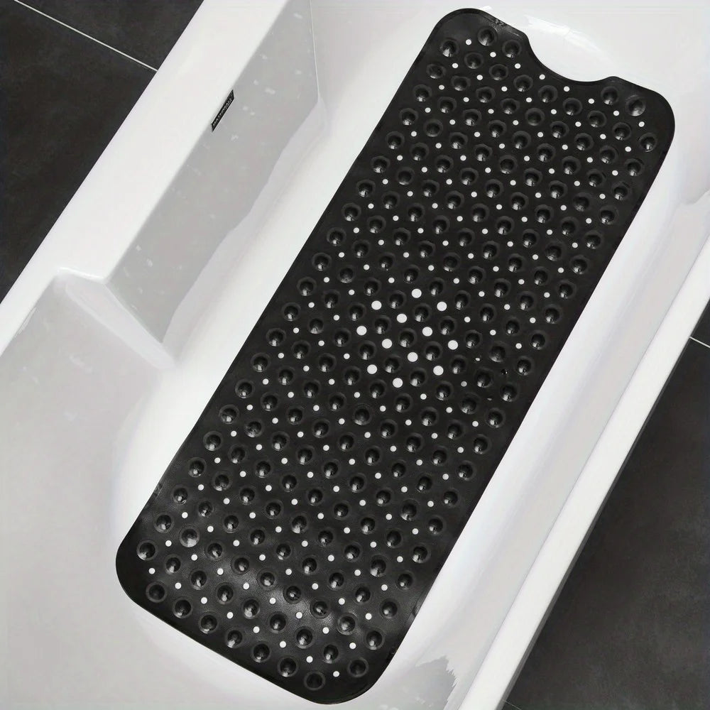 1Pc non-slip shower mat bathtub mat with drain holes and suction cups machine washable household bathroom shower carpet bathroom
