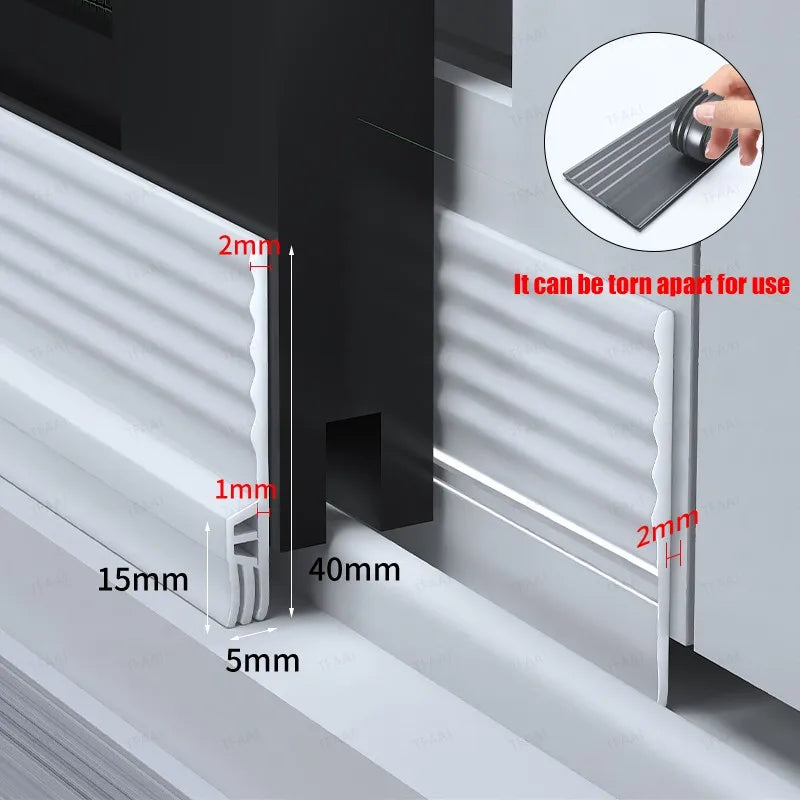 TPE Sliding Window Seal Strip Self Adhesive Triple Sound Insulation Windproof Anti-Cold Door Under Flexible Weatherstrip Tape