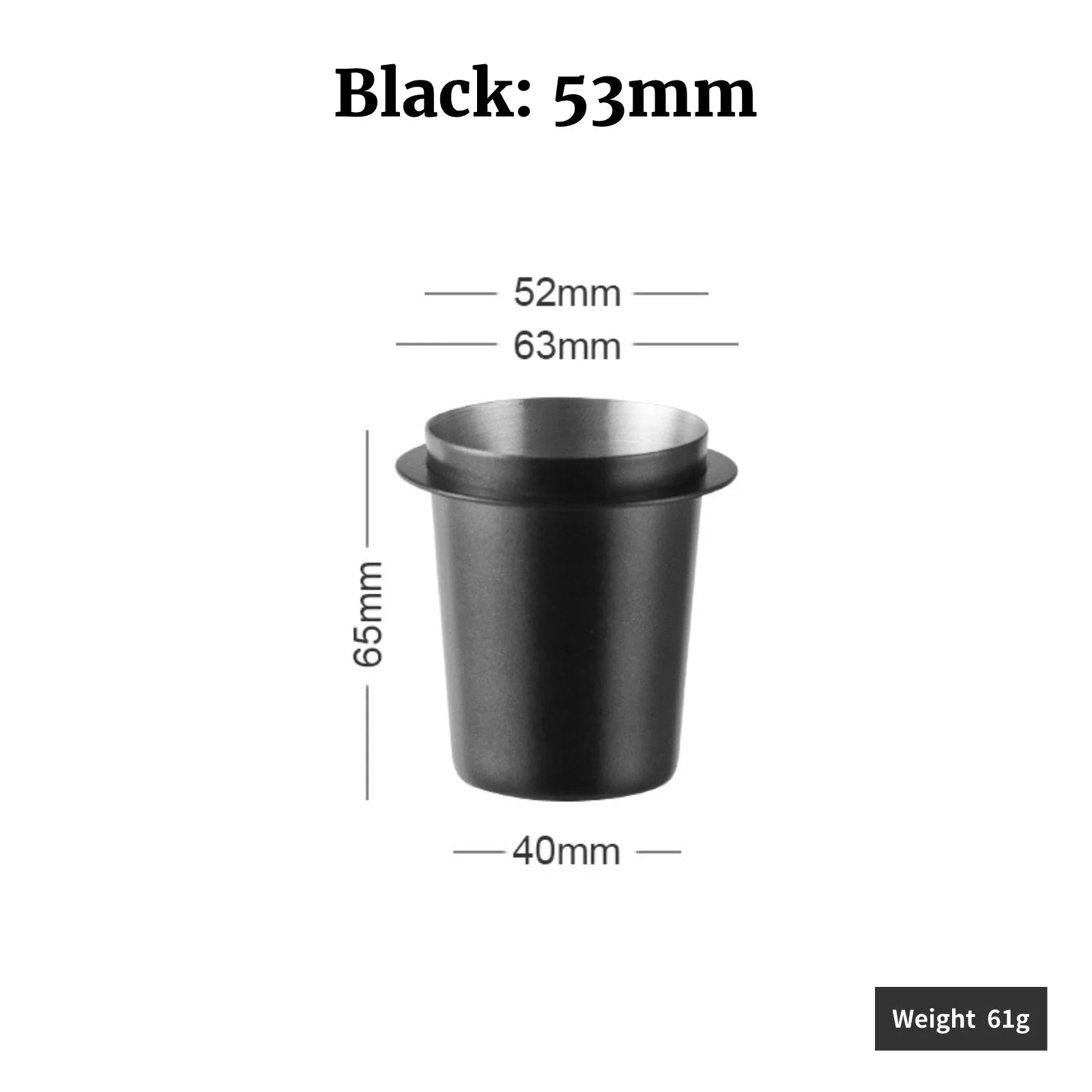 58/53/51mm Coffee Dosing Cup Sniffing Mug for Espresso Machine Wear Resistant Stainless Steel Coffee Dosing Cup Drop Shipping