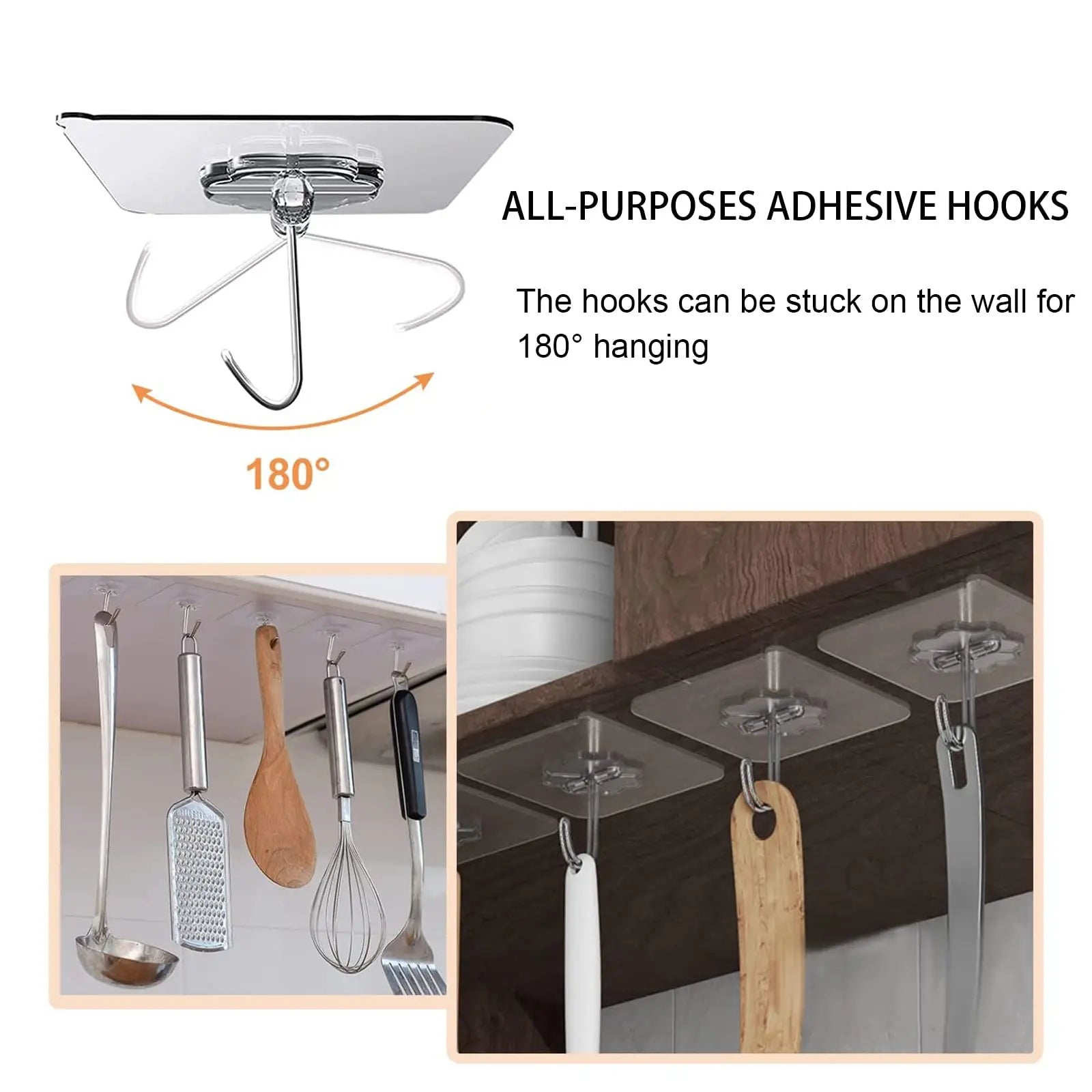 30pc Transparent Wall Mount Hooks - Strong Grip, Traceless, Easy Install, Multifunctional for Modern Decor