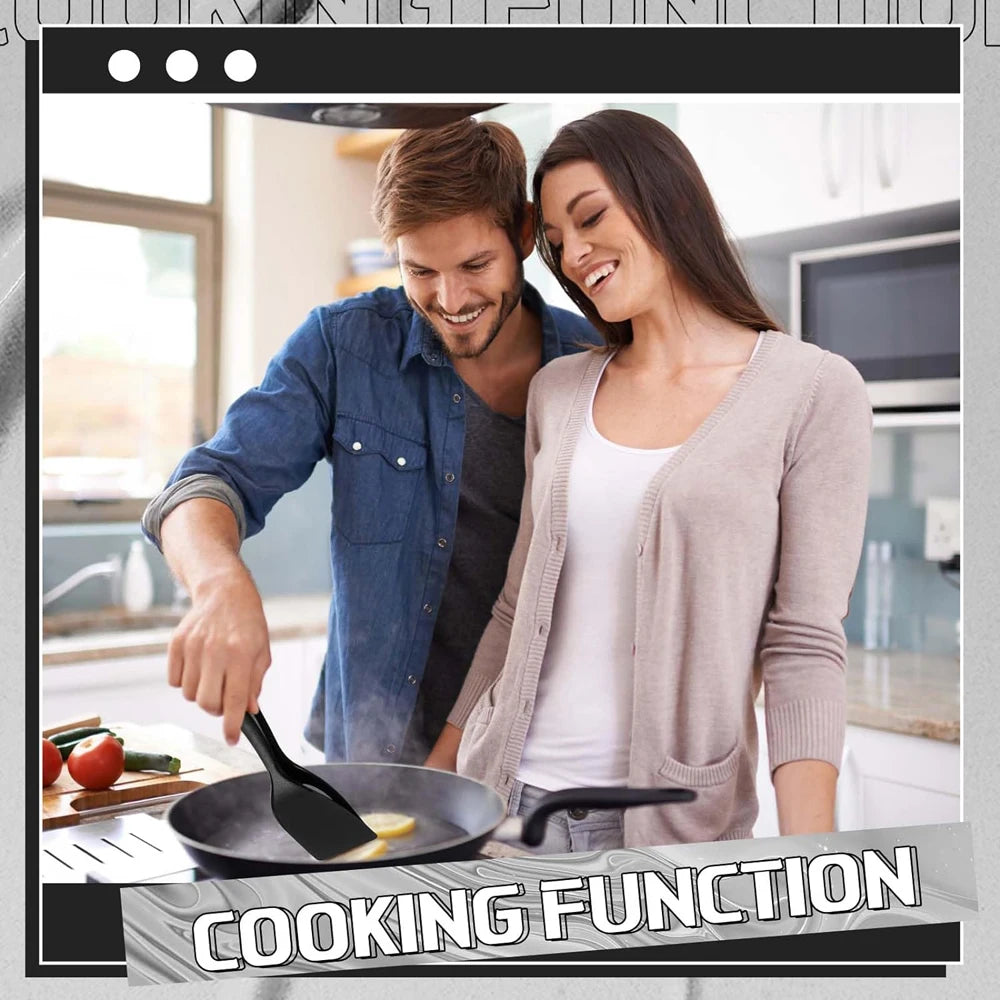 New 2 in 1 Grip Flip Spatula Tongs Egg Flipper Spatula Nylon Non Stick Coating Pancake Fish French Toast Omelet Making Tool