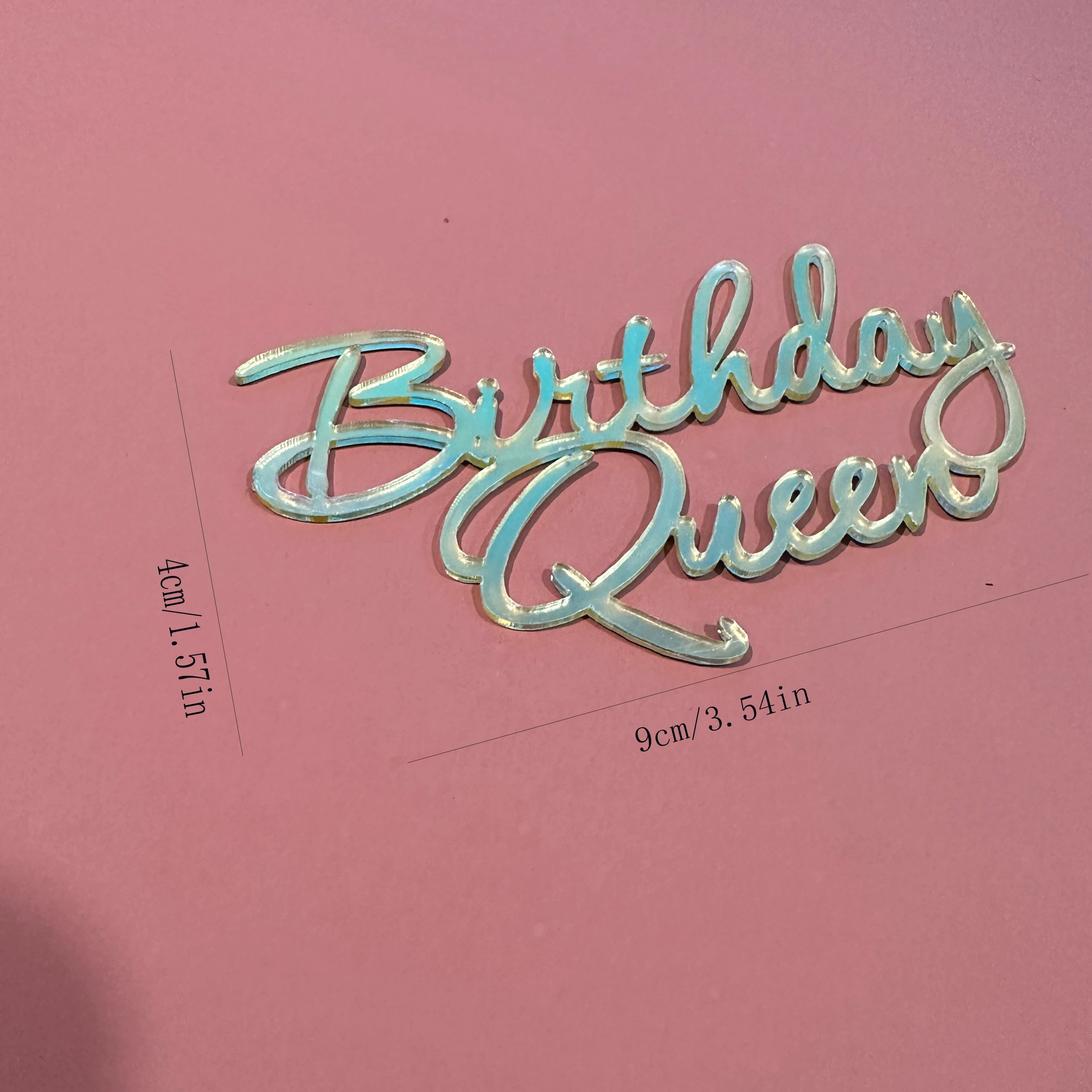 6pcs/3pcs  Acrylic Birthday Queen Gold Cake Topper Happy  Birthday Party Sides Cake Decorations  Accessories