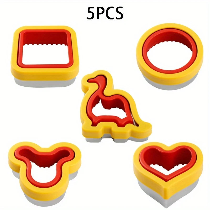 1/2/3/4/5/6pcs Stainless Steel Cookie Cutters Set - Animal & Heart Shapes for DIY Baking, Bread, Sandwich, Gift for Kids