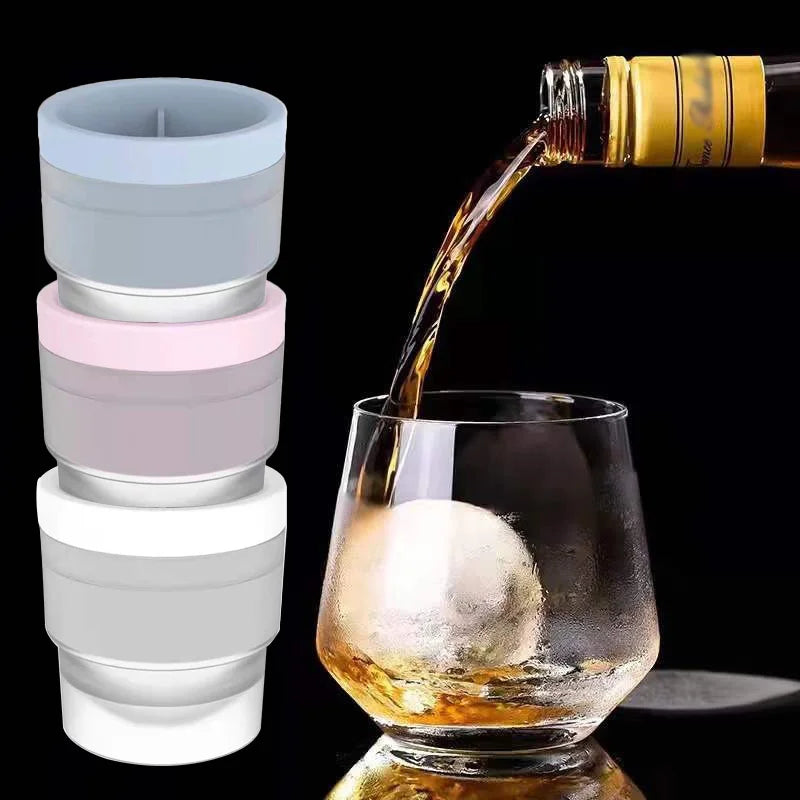 Silicone Ice Maker Food Grade Sphere Ice Mold Stackable Slow Melting DIY Ice Ball For Cocktail Whiskey Drink Home Bar