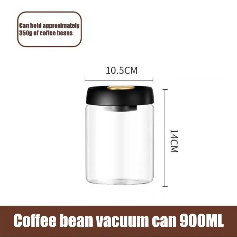 Coffee Bean Sealed Jar, Kitchen Storage, Glass Jar, Moisture-Proof, Vacuum Pressed Storage Jar, Tea, Rice, Peanut Storage