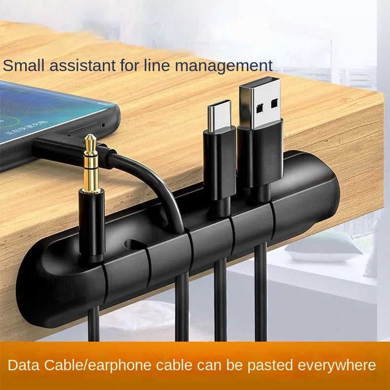 Self-Adhesive Power Cord Cord Manager Fixed Chuck Plug Mouse Cable Headset Winder Mobile Phone Data Cable Card Silicone Desktop