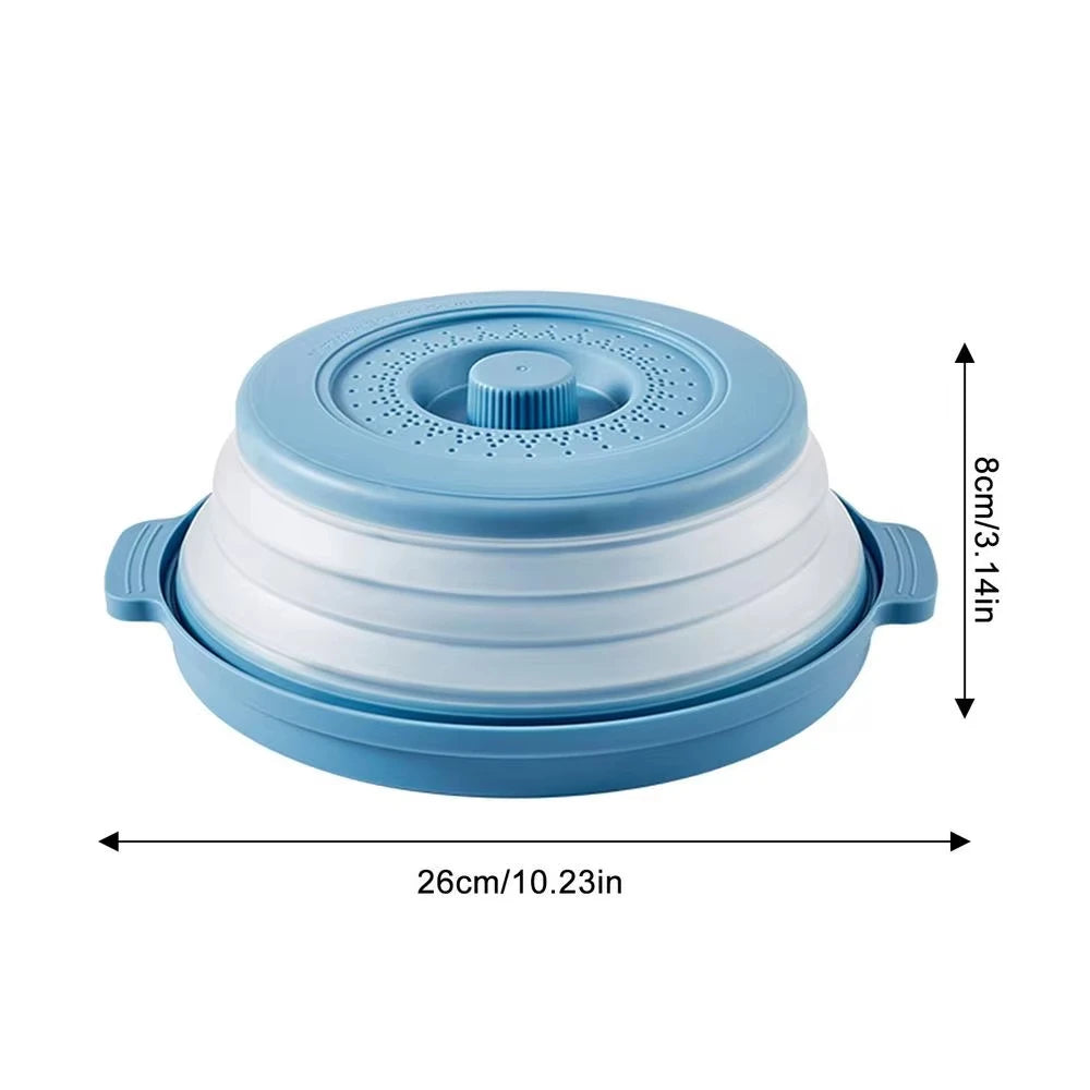 10.2 inch Microwave Plate Cover 2 In 1 Cover as Splatter Guard Collapsible Lid for Plate Dish Bowl Multi-Purpose Kitchen Gadget