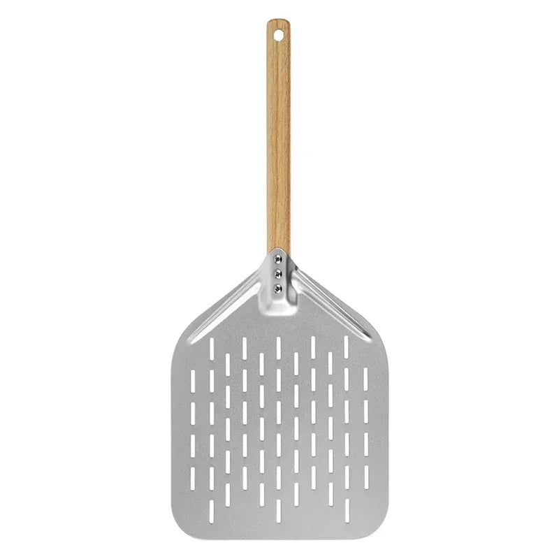 12 Inch Pizza Shovel Metal Non-Stick Pizza Peel with Wood Handle Transfer Tray for Homemade Baking Pizza Cake Bread Pizzas Tools