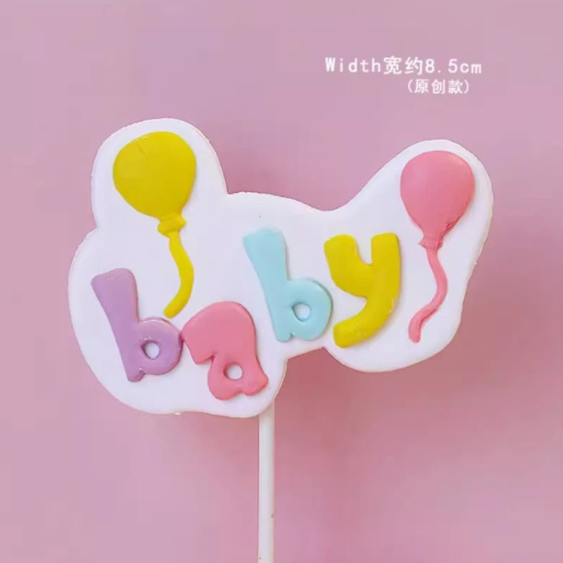 Rainbow Unicorn Cake Topper  Girl Baby Shower Birthday Decoration Kids Liked Unicorn Theme Decor Cupcake Party Baking Supplies