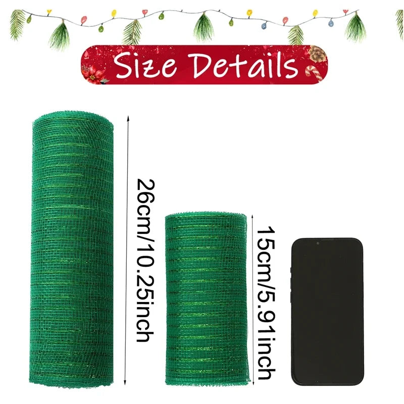 Christmas Tree Decorations Ribbon Mesh Ribbon for Wreath Bow Garland 2025 Christmas Decor Home Decor Gifts Navidad New Year 2026 (副本) (副本)
