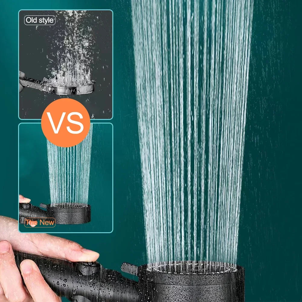 High-pressure Shower Head Set 5 Modes of Adjustment Showerhead with Hose Water-saving One-touch Stop Bathroom Accessories