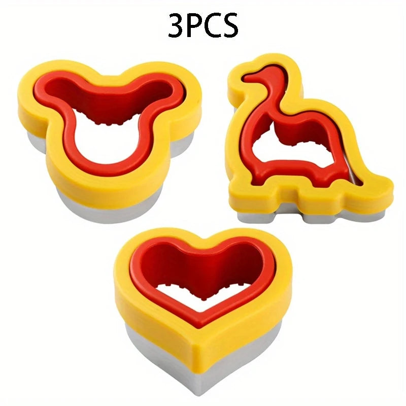 1/2/3/4/5/6pcs Stainless Steel Cookie Cutters Set - Animal & Heart Shapes for DIY Baking, Bread, Sandwich, Gift for Kids