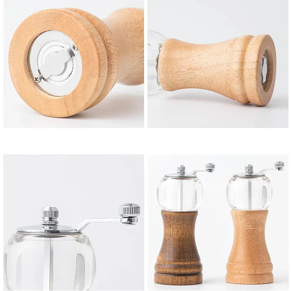Pepper Grinder Multifunctional Grinder Hand Crank Grinder Sea Salt Pepper Cumin Solid Wood Kitchen Solid Seasoning Tools