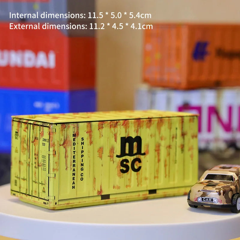 New Container Mini Iron Box Small Container Model Storage Box Creative Desktop Ornament Storage Rack Multi-Functional Metal Box