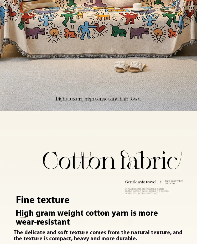 Sofa Cushion Cloth Double Sided Sofa Cover Thick Non-Slip Sofa Cover Full Cover Knee Blanket Cover Cloth Sofa Blanket