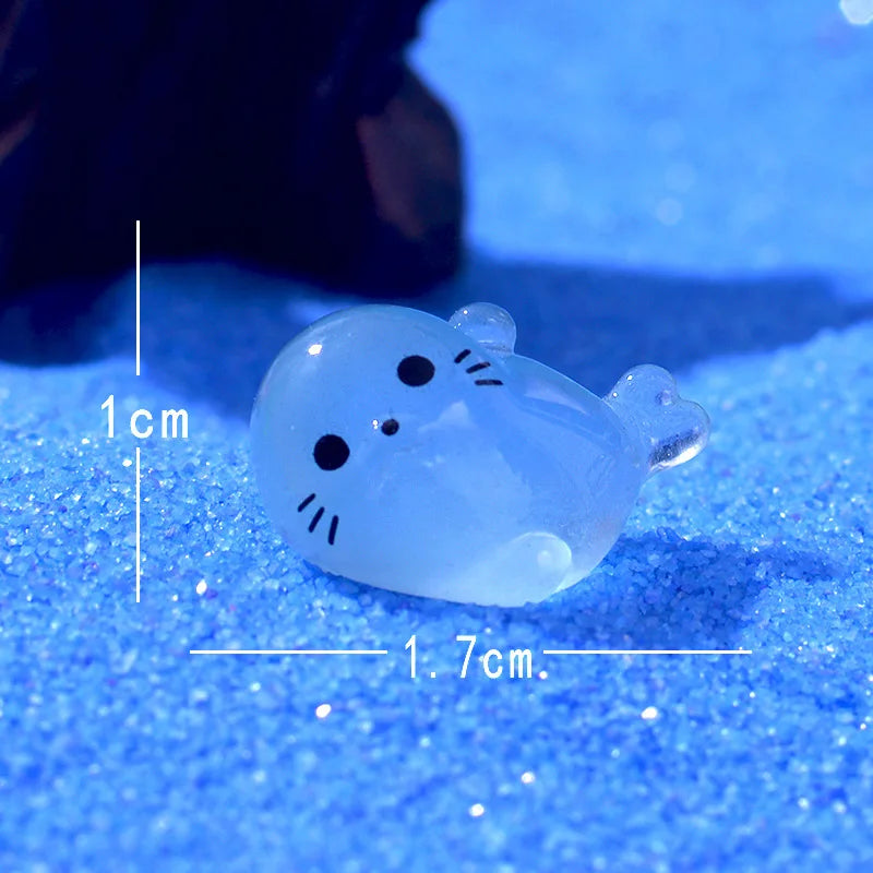 10/20/50pcs Kawaii Luminous Mini Seal Pup Resin Glow At Night Marine Animal Figurines Ornament Fairy Garden DIY Accessories