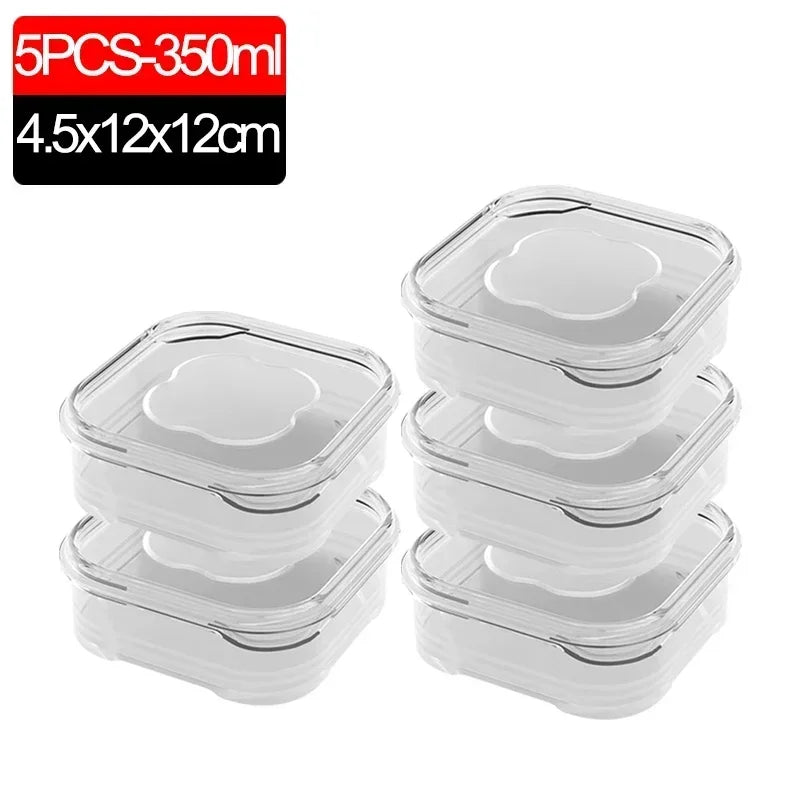 1/10PC Small Food Preservation Boxes Refrigerator Frozen Meat Vegetable Fresh-Keeping Box Transparent Kitchen Sealed Storage Box