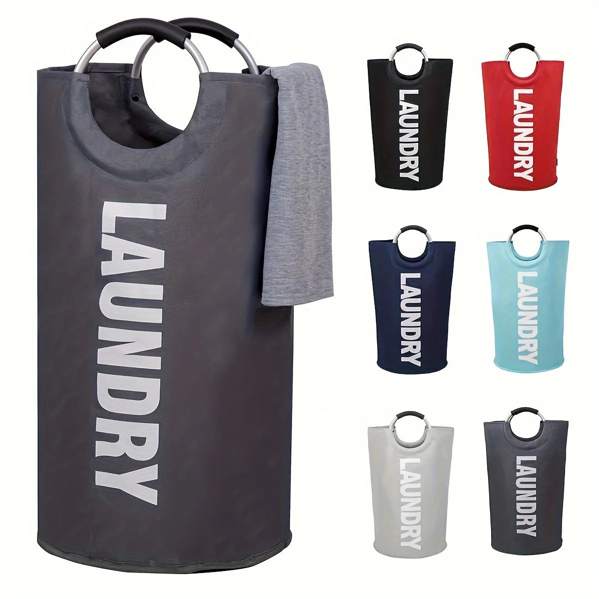 Extra-Large Waterproof Laundry Basket with Padded Handle - Foldable, Multi-Purpose Storage for Bathroom, Laundry Room, Balcony