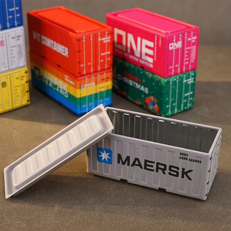 New Container Mini Iron Box Small Container Model Storage Box Creative Desktop Ornament Storage Rack Multi-Functional Metal Box