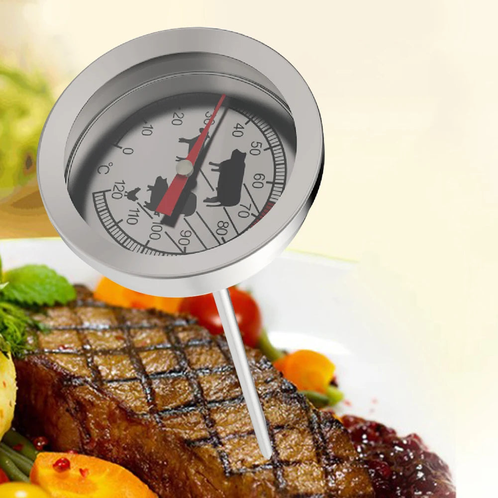 Instant Read Meat Thermometer Stainless Steel Dial Thermometer 4 Inch Probe Food Thermometer Best for Turkey BBQ Grill