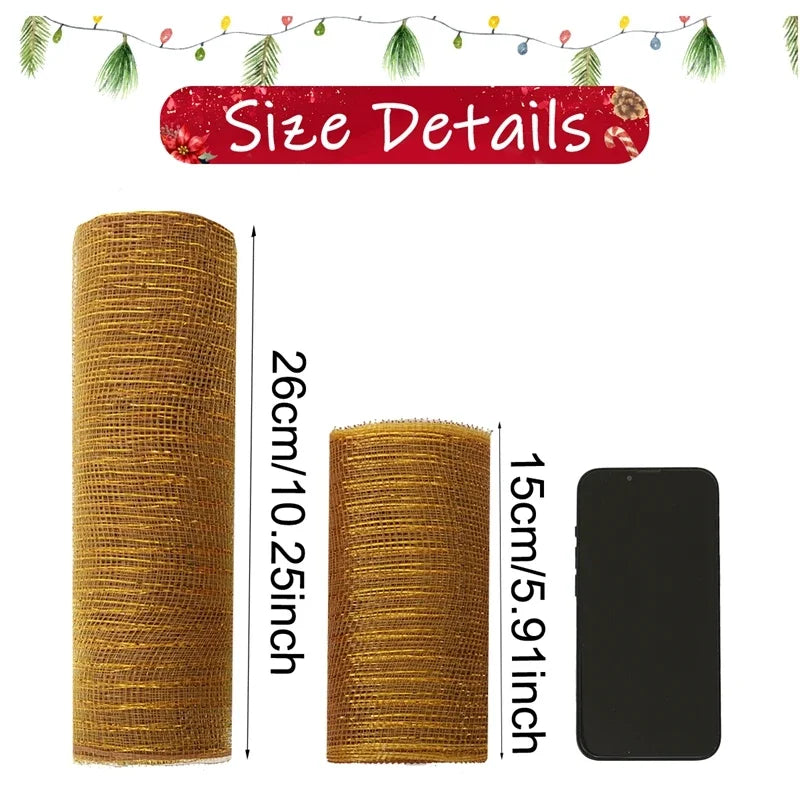 Christmas Tree Decorations Ribbon Mesh Ribbon for Wreath Bow Garland 2025 Christmas Decor Home Decor Gifts Navidad New Year 2026 (副本) (副本)