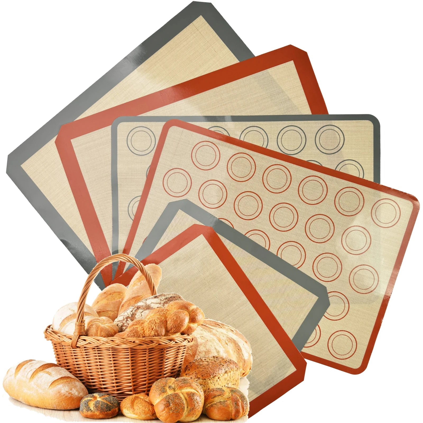 1PC Silicone Baking Mat for Oven, Thin 0.4mm, Reusable Non Stick Heat Resistant Bakeware Sheets Liner Baking Tools for Cookie