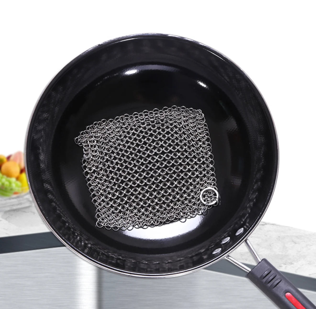 3 Size Kitchen Cleaning Stainless Steel Cleaner Scrubber  Reusable Washing Net Rust Pot Remover Cleaning Tool for Home