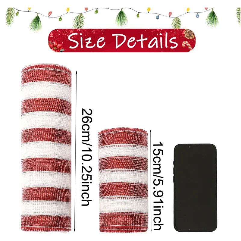 Christmas Tree Decorations Ribbon Mesh Ribbon for Wreath Bow Garland 2025 Christmas Decor Home Decor Gifts Navidad New Year 2026 (副本) (副本)
