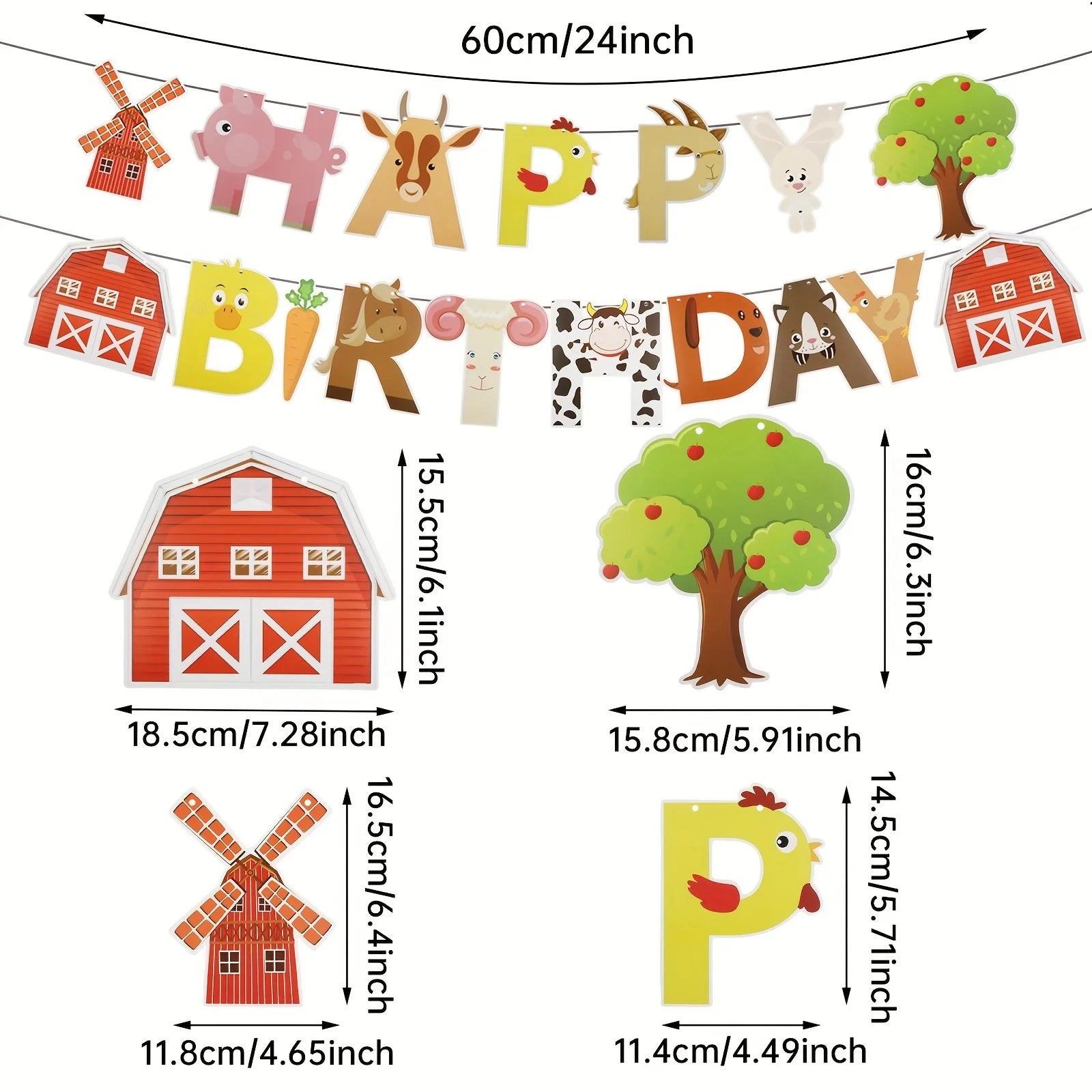 7pcs Farm Animal Balloons for Farm Birthday Party Decorations Supplies Cow Donkey Sheep Pig Chicken Foil Balloon Baby Shower