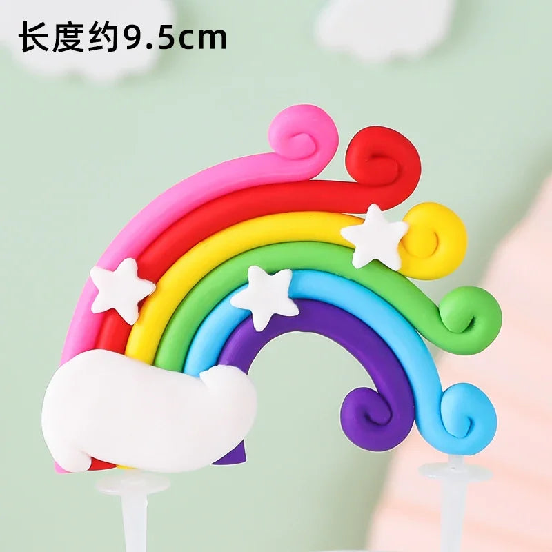 Rainbow Unicorn Cake Topper  Girl Baby Shower Birthday Decoration Kids Liked Unicorn Theme Decor Cupcake Party Baking Supplies