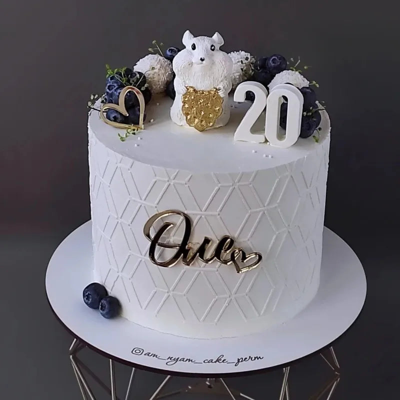 INS Baby "One" Acrylic Happy Birthday Cake Toppers Gold Baby Birthday Cake Topper for Kids Birthday Party Cake Decorations