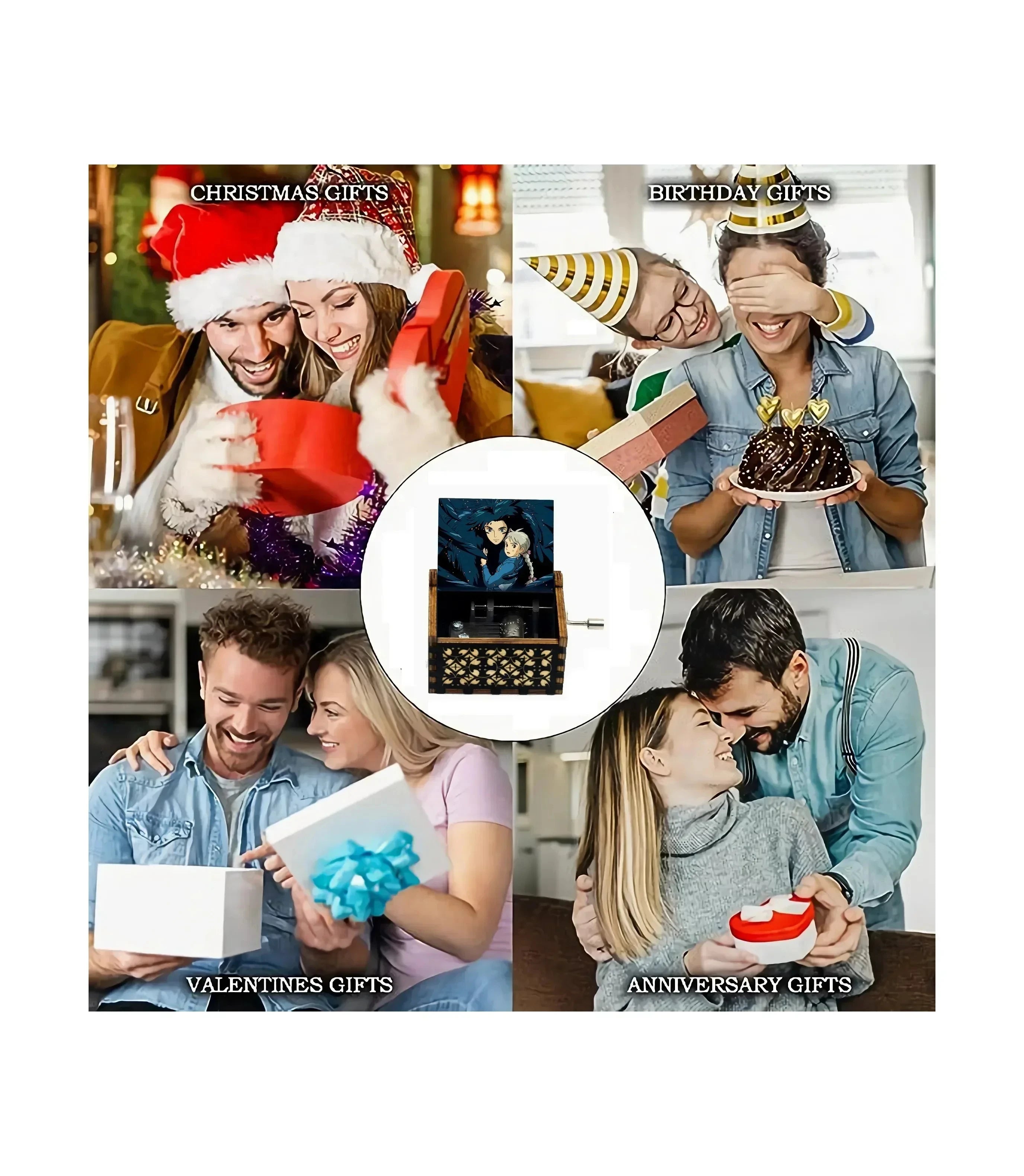 Music Box Anime Theme Music Merry Go Round of Life Wooden Hand Cranked Musical Box New Year Birthday  Mother's Day Gift