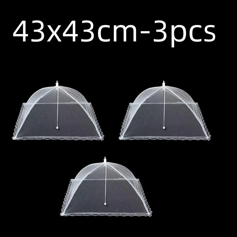 Foldable Food Mesh Cover Fly Anti Mosquito Pop-Up Food Cover Umbrella Meal Vegetable Fruit Breathable Cover Kitchen Accessories