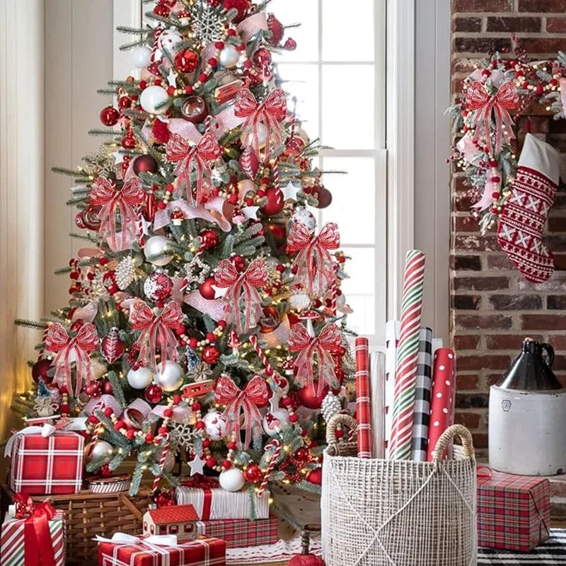 Christmas Tree Decorations Ribbon Mesh Ribbon for Wreath Bow Garland 2025 Christmas Decor Home Decor Gifts Navidad New Year 2026 (副本) (副本)