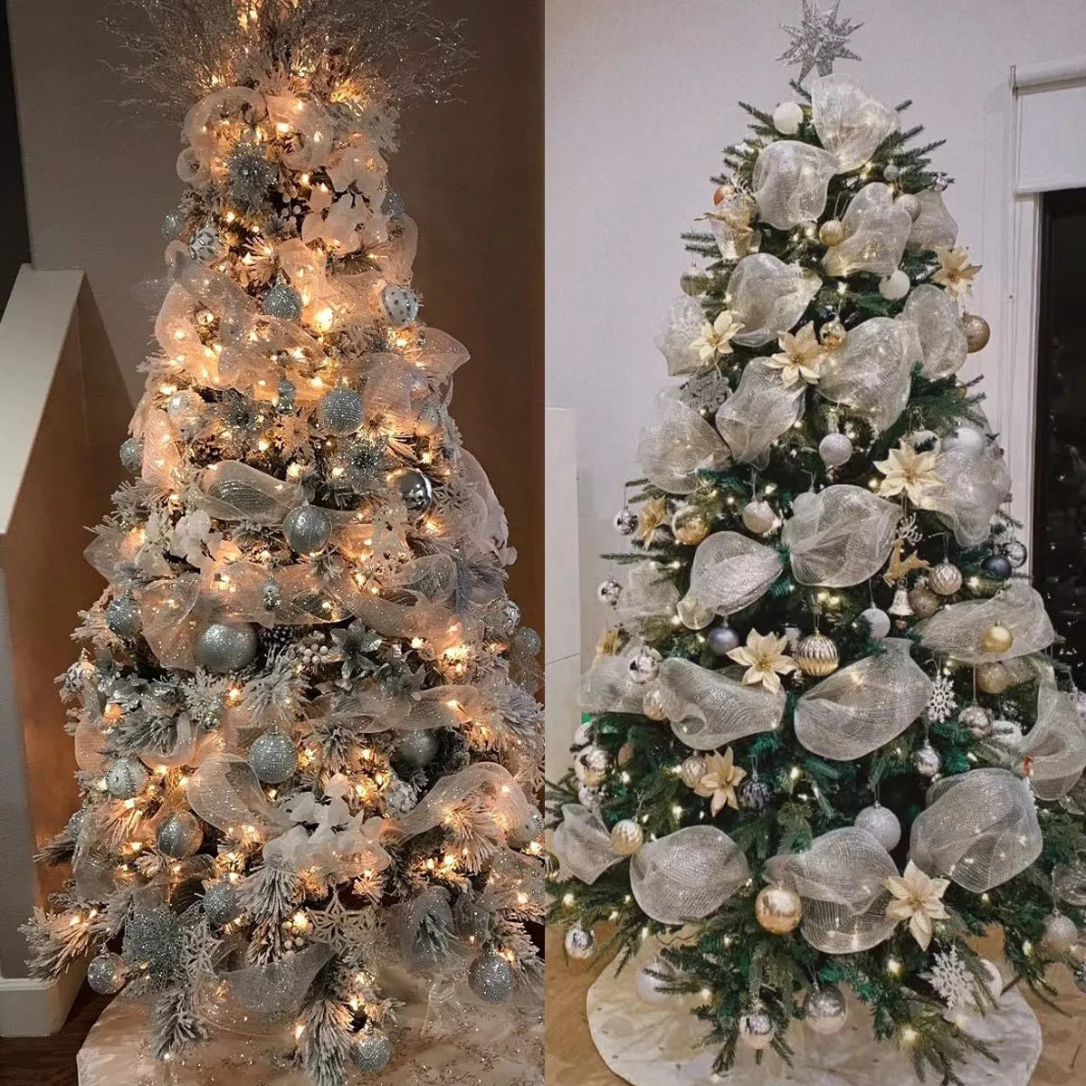 Christmas Tree Decorations Ribbon Mesh Ribbon for Wreath Bow Garland 2025 Christmas Decor Home Decor Gifts Navidad New Year 2026 (副本) (副本)