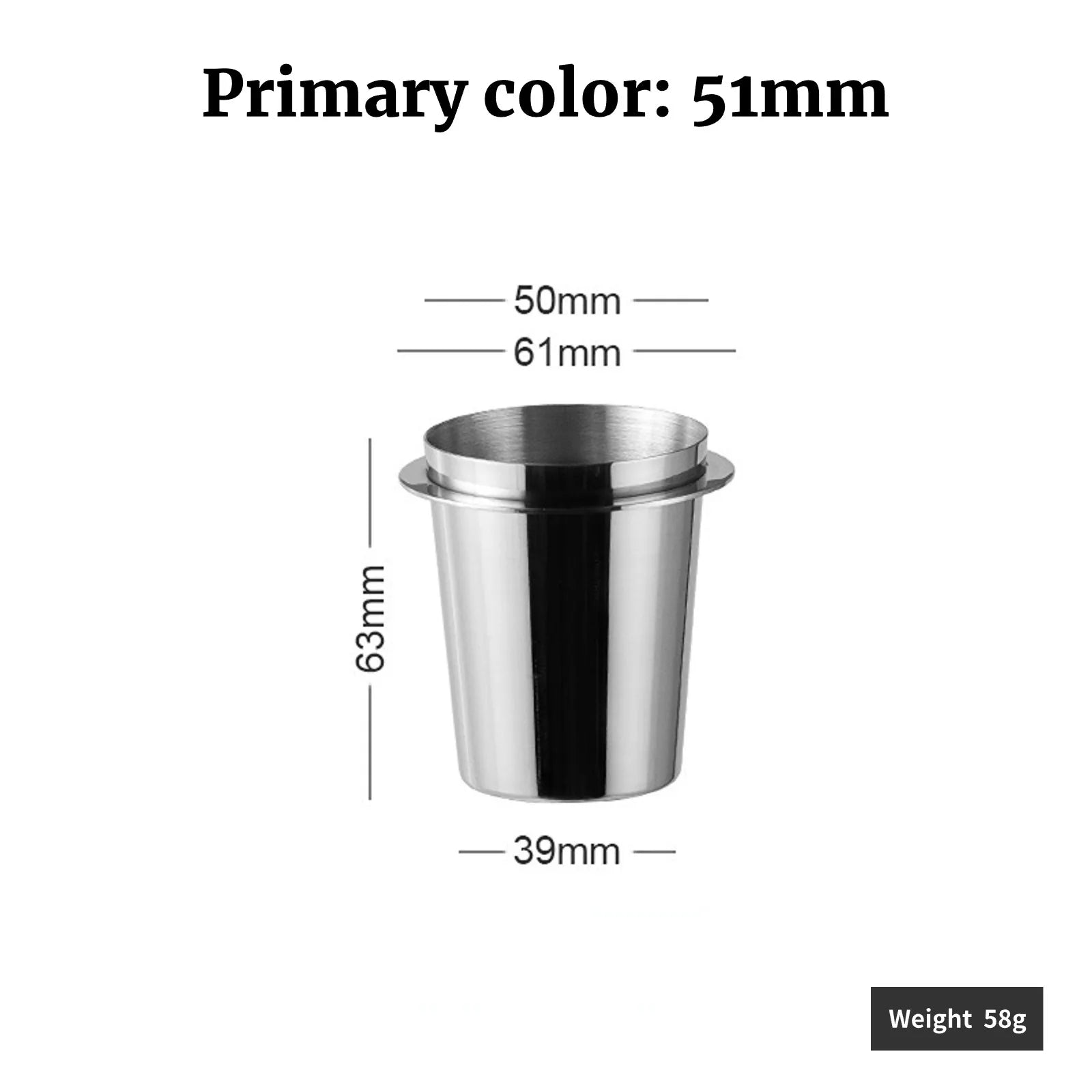 58/53/51mm Coffee Dosing Cup Sniffing Mug for Espresso Machine Wear Resistant Stainless Steel Coffee Dosing Cup Drop Shipping