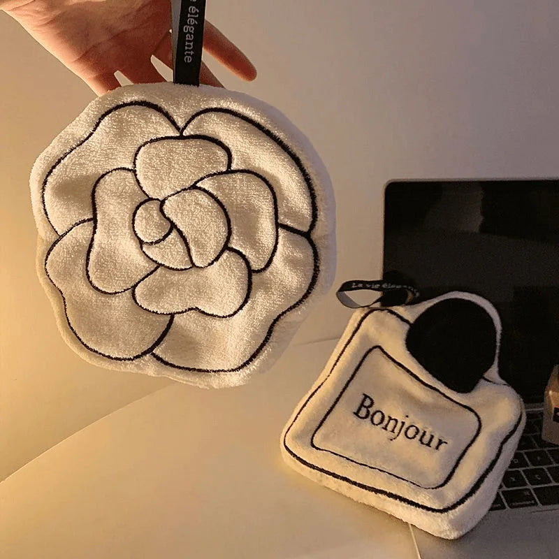 Hand Towel Soft and Skin-friendly Face Towel Hanging Double-layer Thickened Speed Dry Absorbent Hand Cloth for Kitchen Bathroom